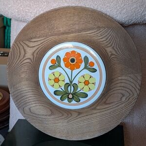 MCM Wood And Ceramic Serving Board